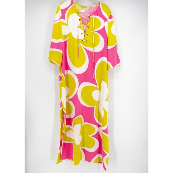 TRINA TURK Verity Print Kaftan Dress NEW L - Picture 1 of 9